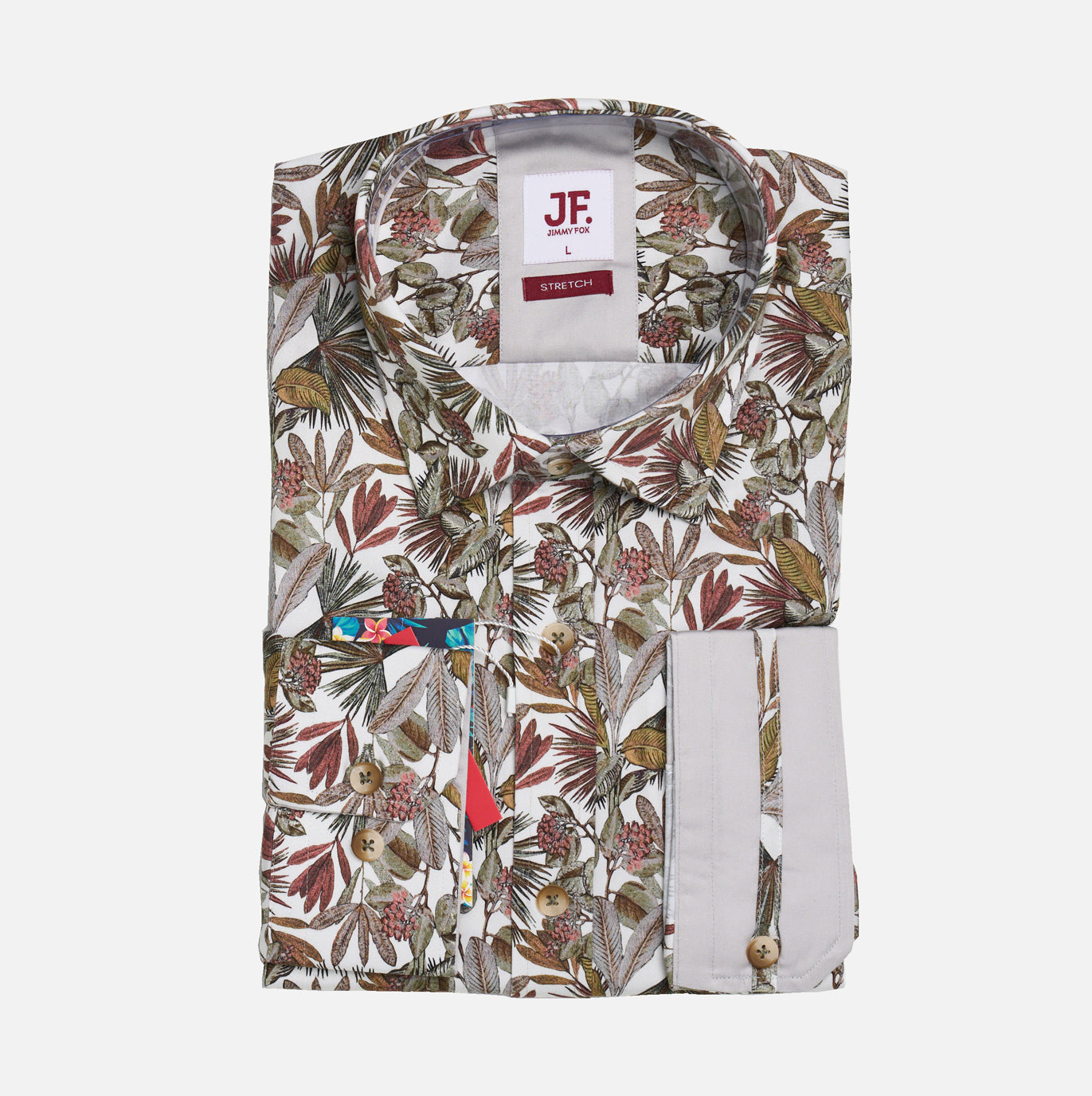 JF2307 Leaf Print Tailored Fit Long Sleeve Shirt