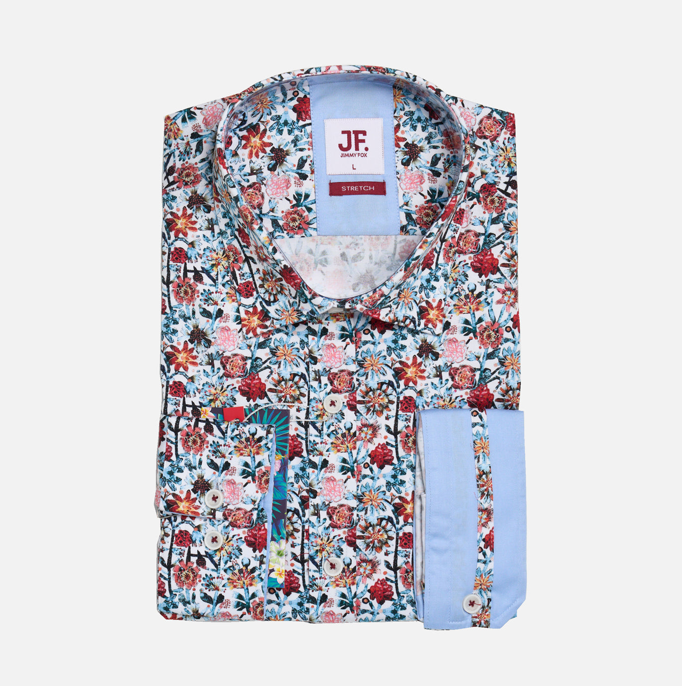 JF2309 Mini Floral Print Tailored Fit Long Sleeve Shirt