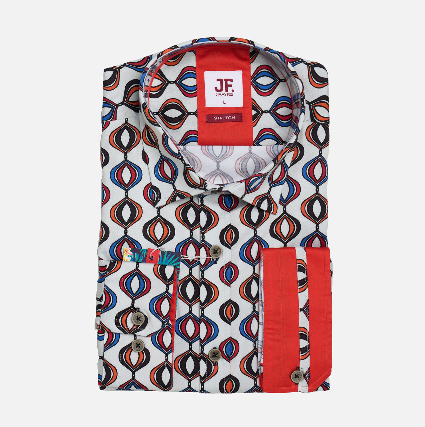 JF2310 Vintage Print Tailored Fit Long Sleeve Shirt