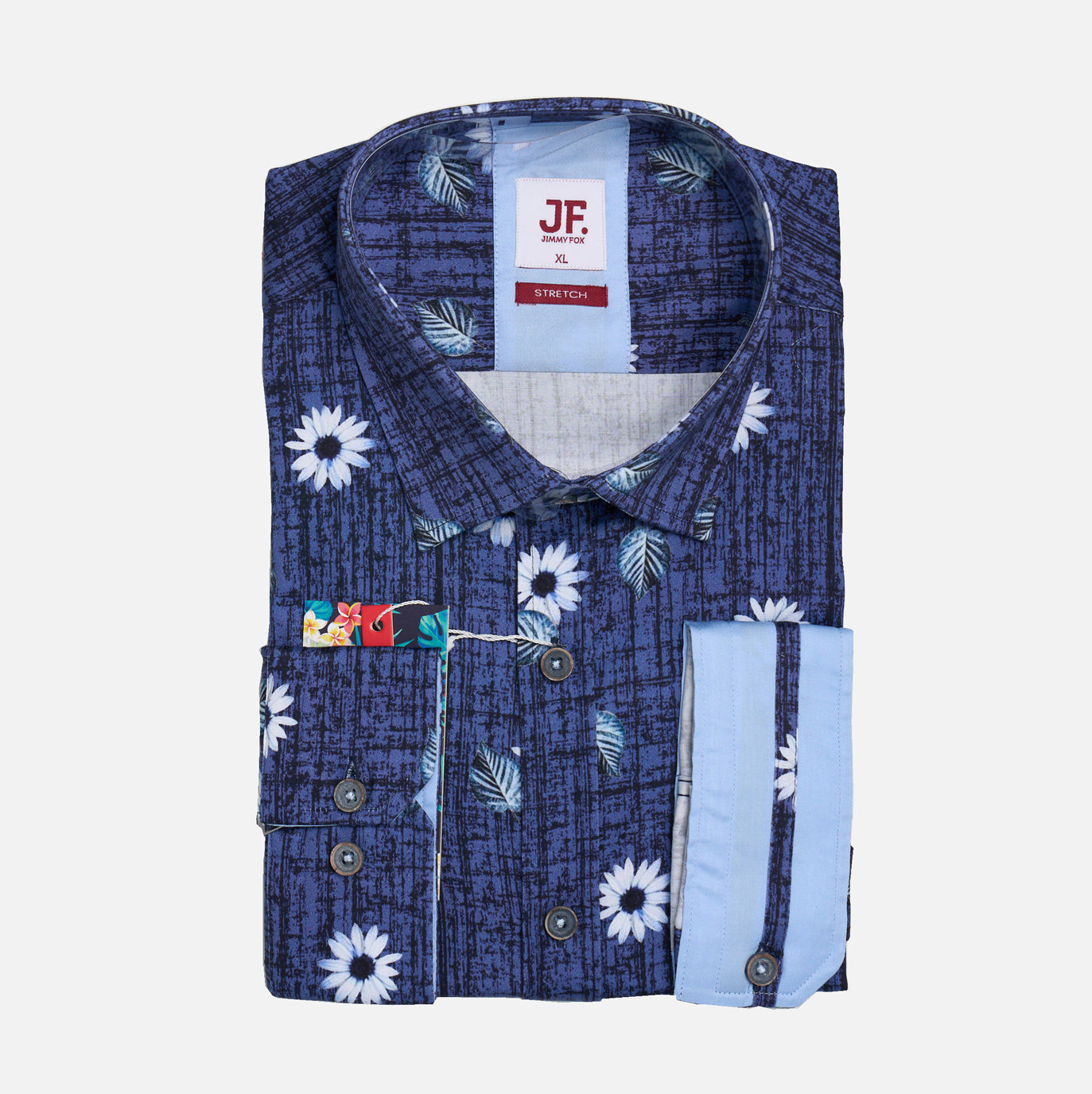 JF2313 Daisy Print Tailored Fit Long Sleeve Shirt