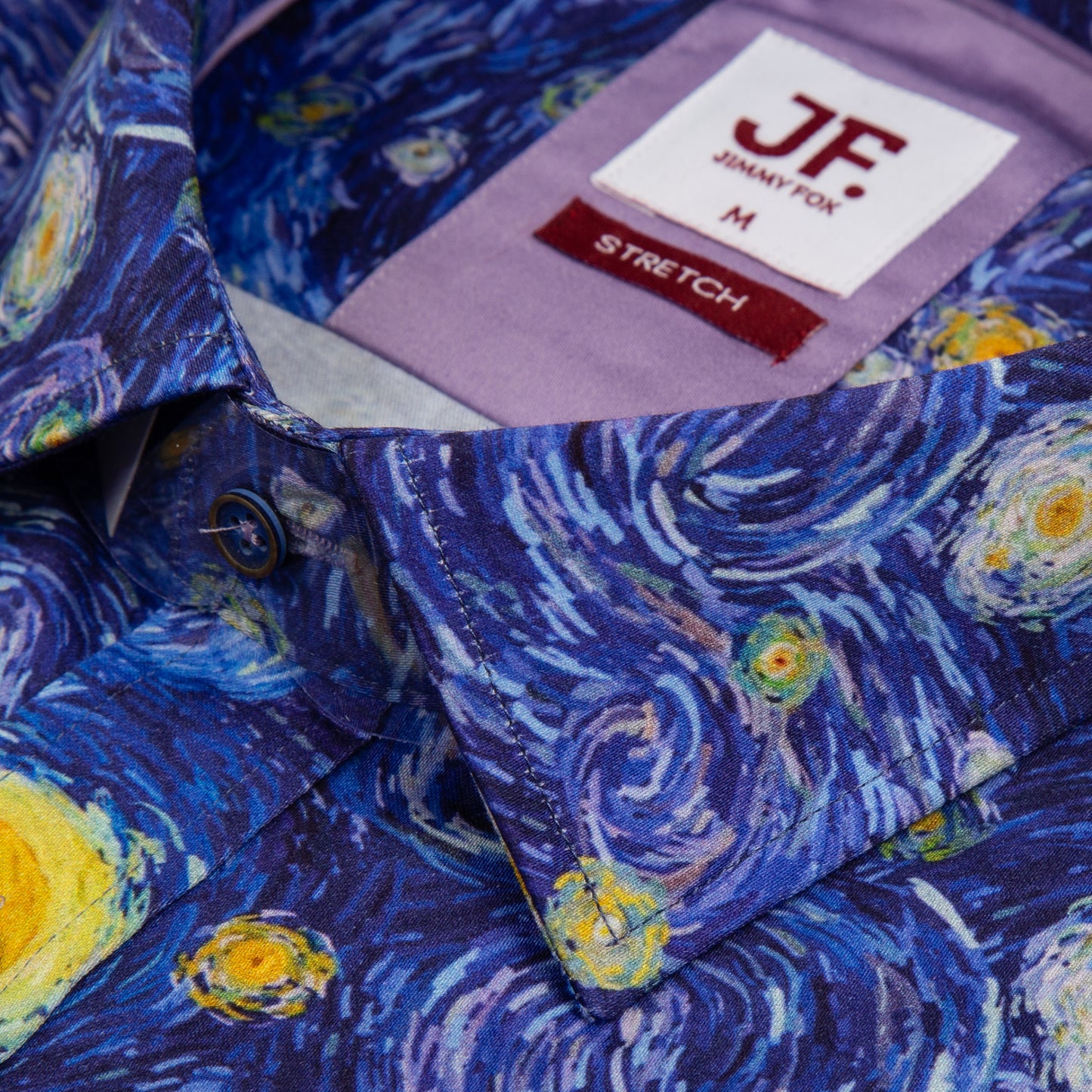 JF23170 Blue Evening Sky Print Tailored Fit Long Sleeve Shirt