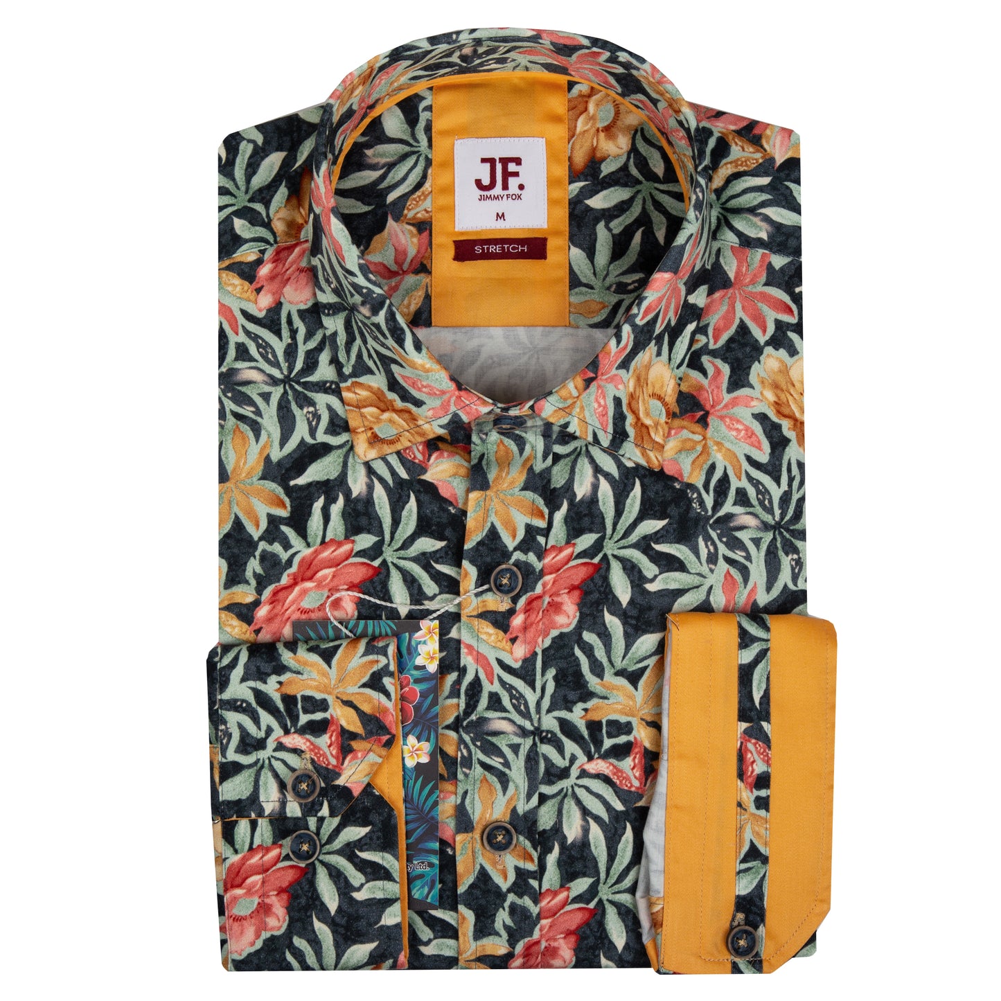 Soft Green Jungle Print Tailored Fit Long Sleeve Shirt