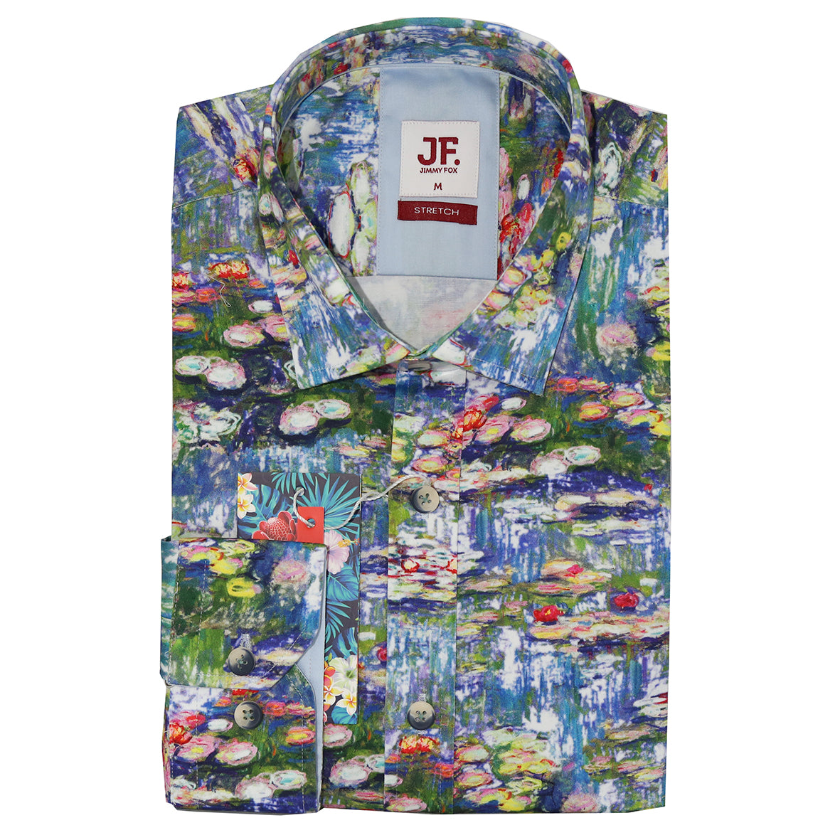 Blue Pond Print Tailored Fit Long Sleeve Shirt