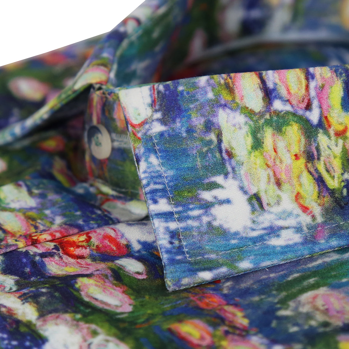 Blue Pond Print Tailored Fit Long Sleeve Shirt