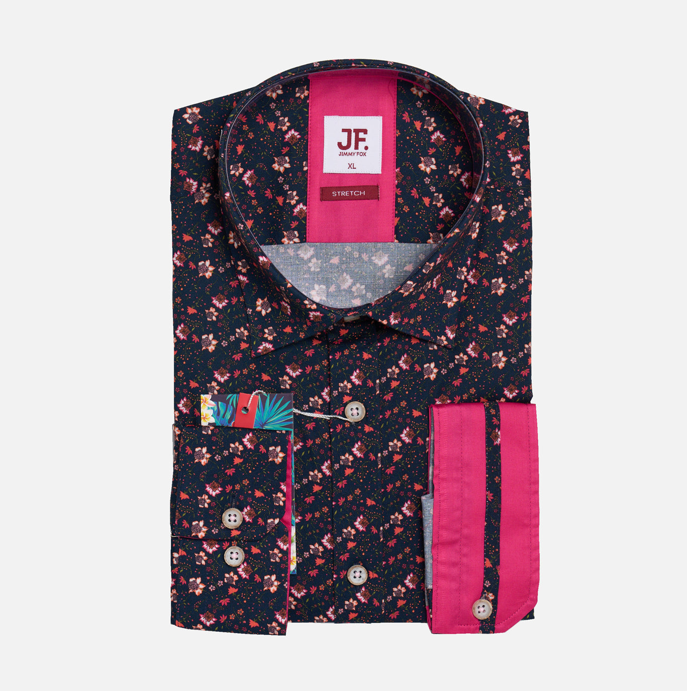 JF2325 Mini Floral Print Tailored Fit Long Sleeve Shirt