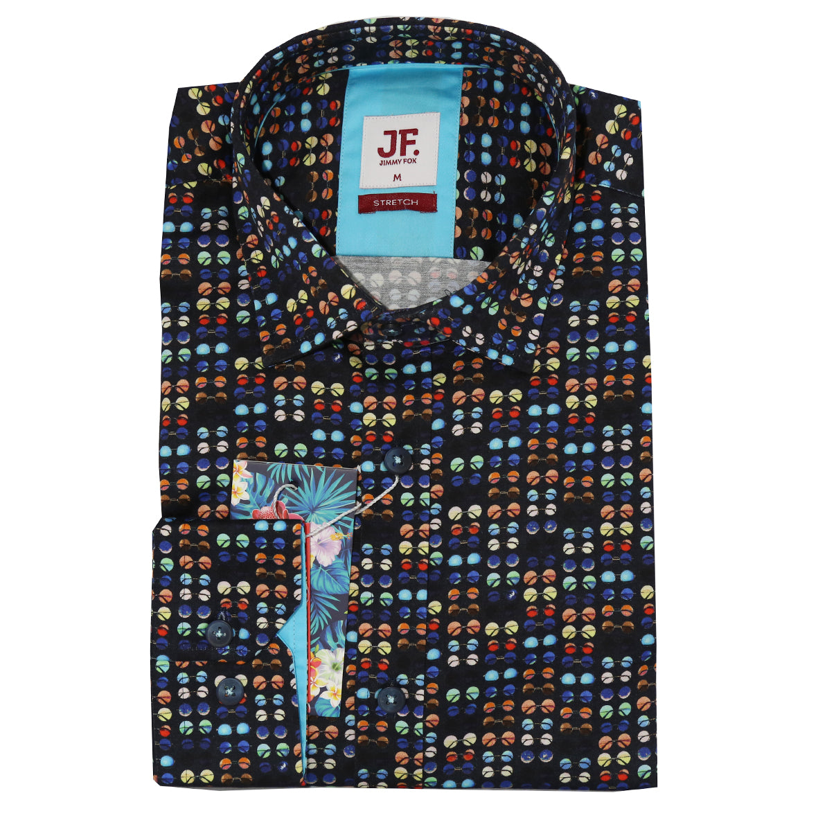 Black Spectacles Print Tailored Fit Long Sleeve Shirt