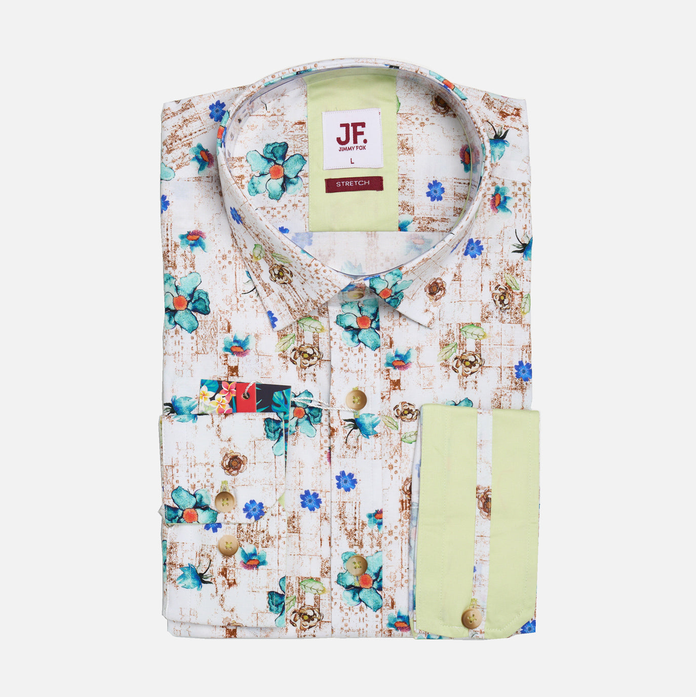 JF2331 Floral Print Tailored Fit Long Sleeve Shirt