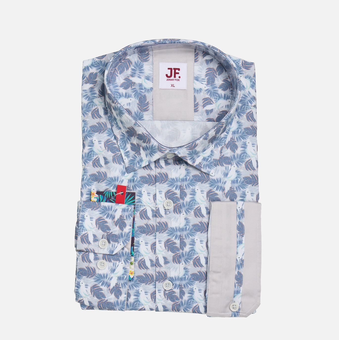 JF2334 Subtle Feather Print Tailored Fit Long Sleeve Shirt