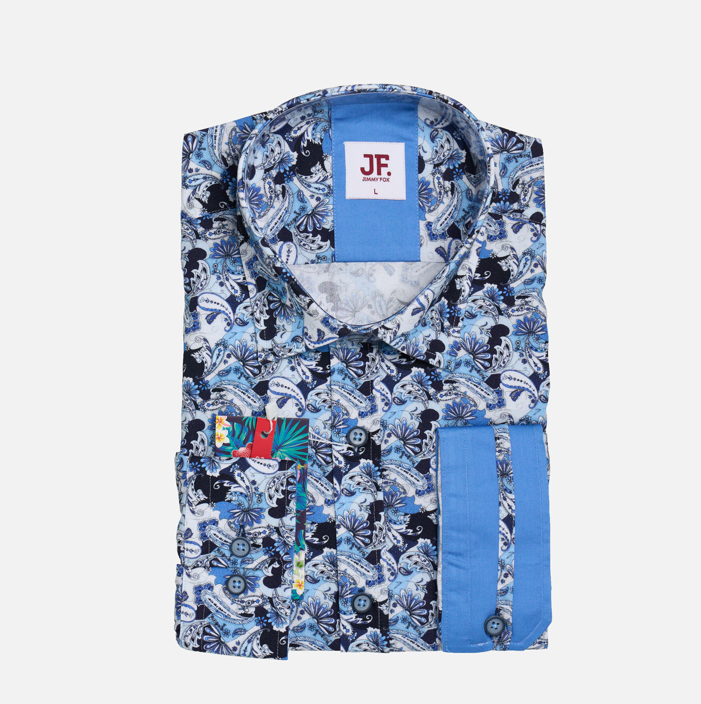 JF2335 Paisley Floral Print Tailored Fit Long Sleeve Shirt
