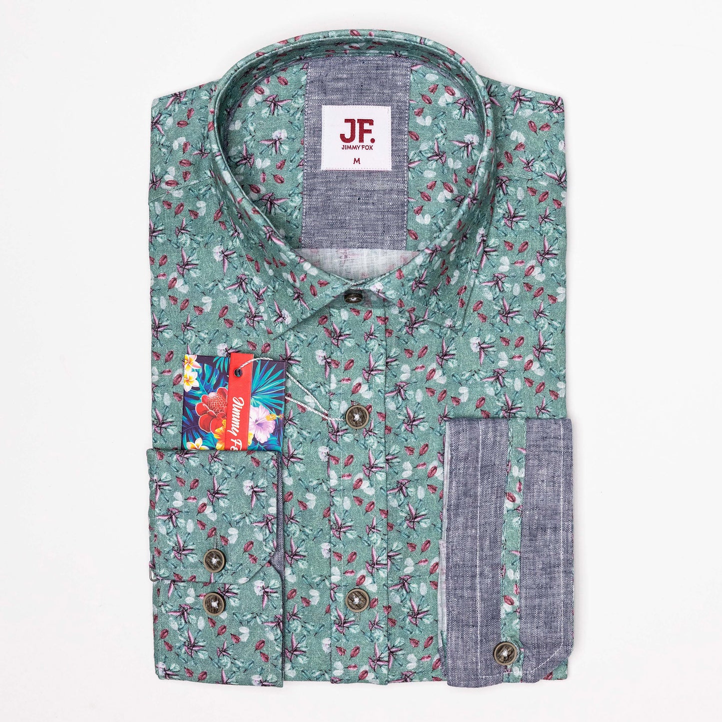 Summer Print Tailored Fit Long Sleeve Shirt
