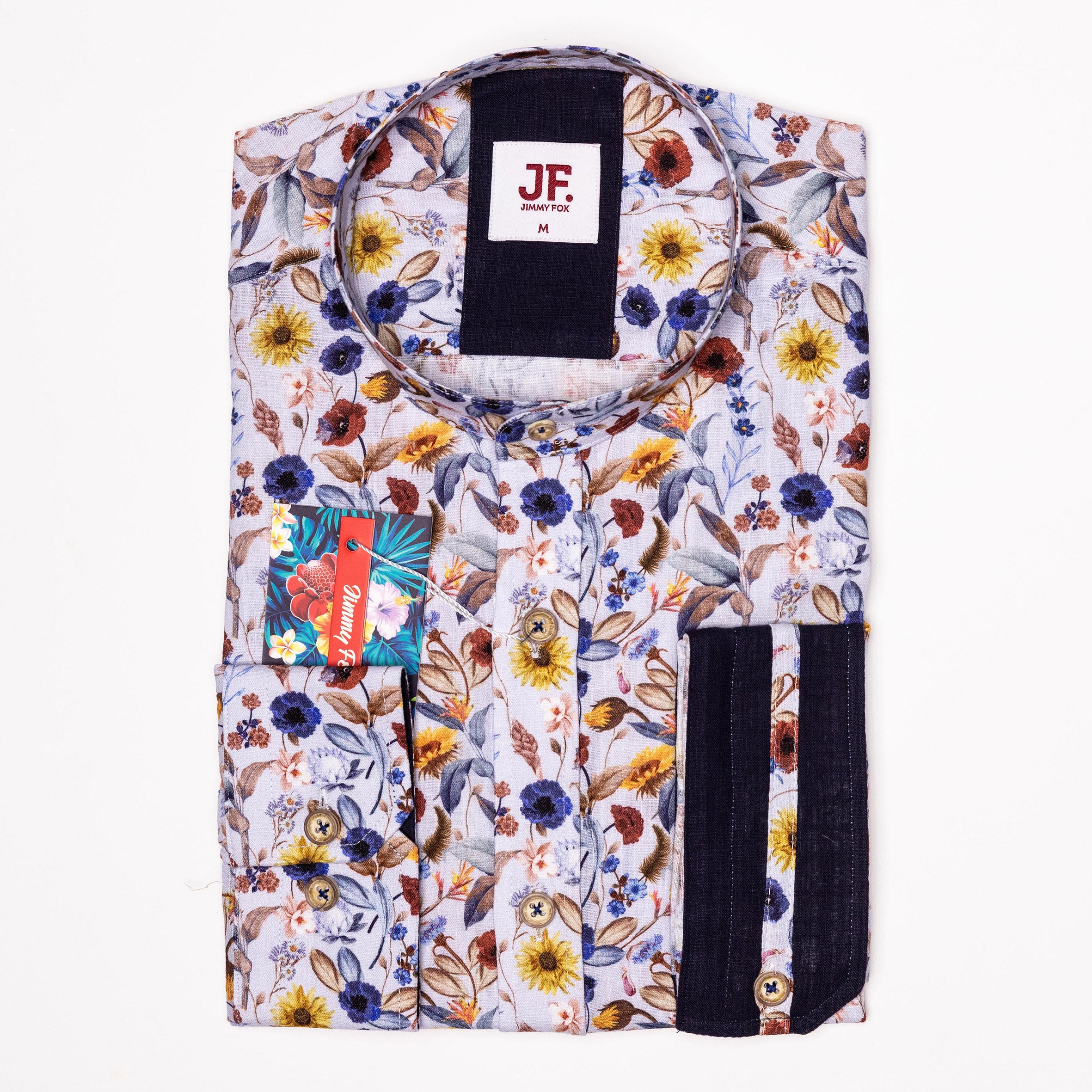 jf dress shirts Garden Print Tailored Fit Long Sleeve Shirt I Jimmy Fox Shirts