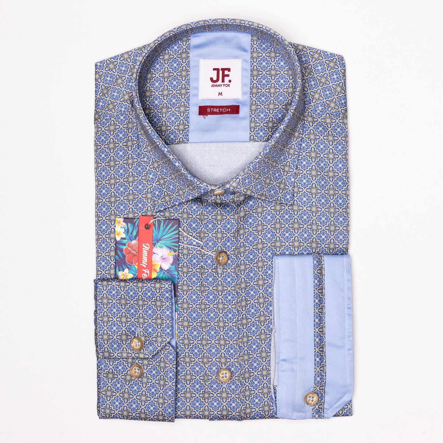 Leadlight Print Tailored Fit Long Sleeve Shirt