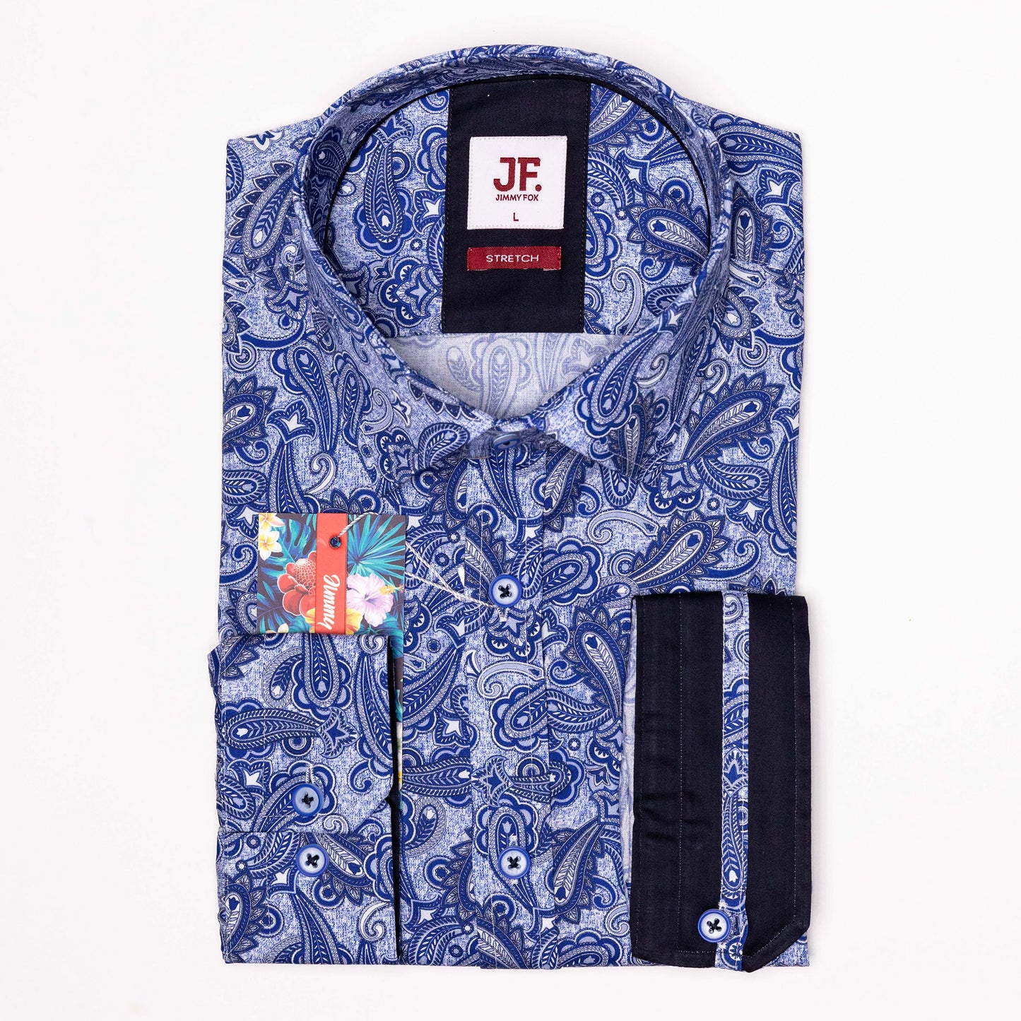 Tonal Paisley Print Tailored Fit Long Sleeve Shirt