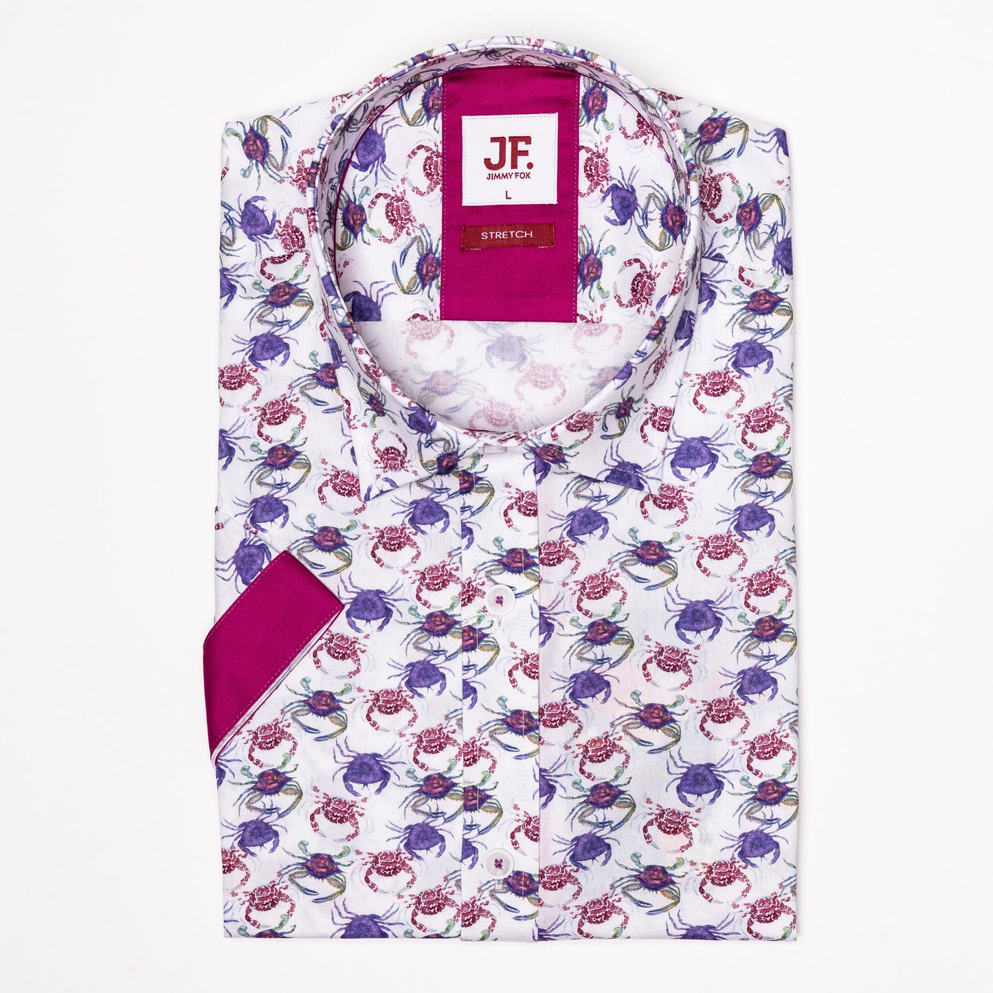 Crab Print Tailored Fit Short Sleeve Shirt