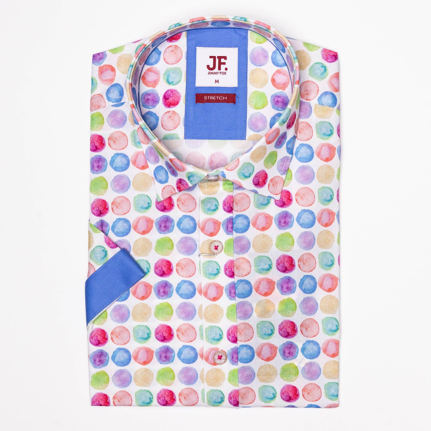 Watercolour Dot Print Tailored Fit Short Sleeve Shirt