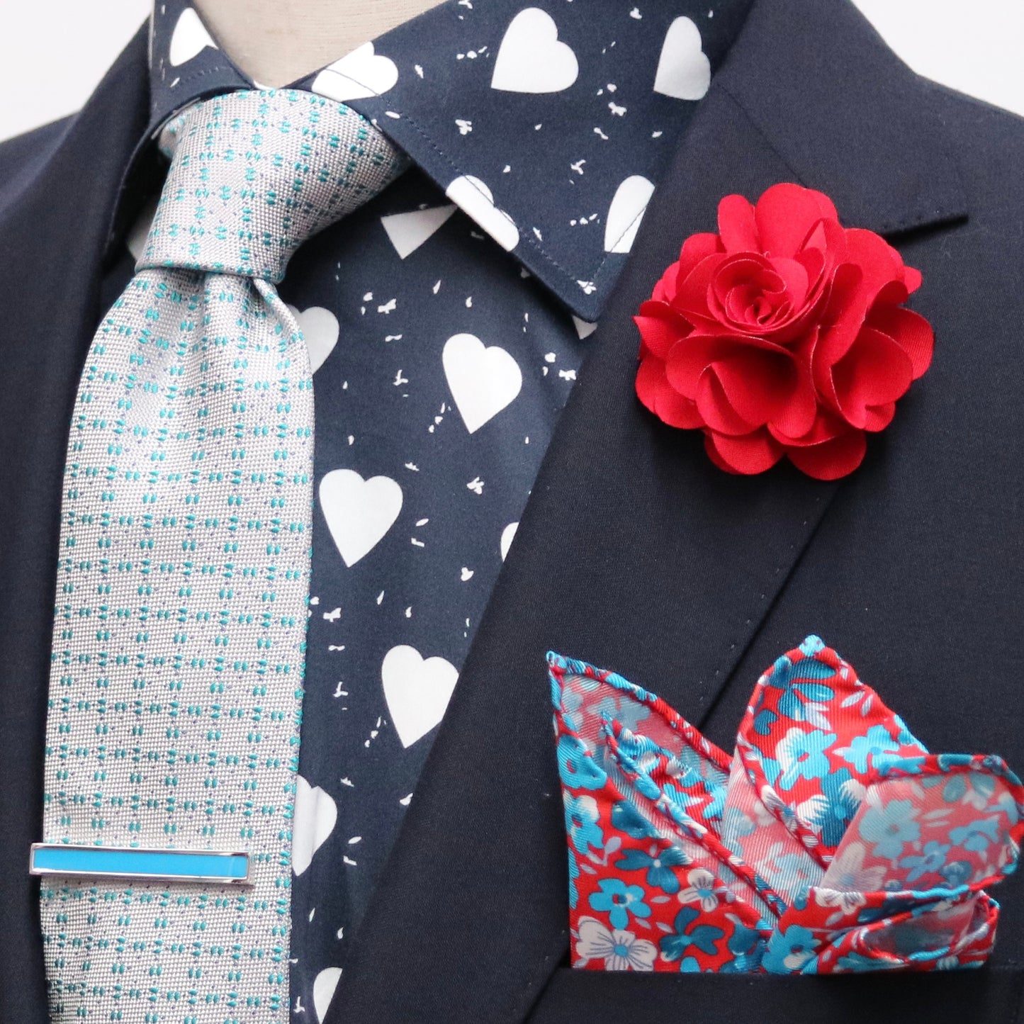 JF854 JIMMY FOX Heart Print Slim Fit L/S Shirt