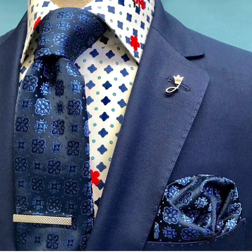 JF824 JIMMY FOX Geometric Print Slim Fit L/S Shirt