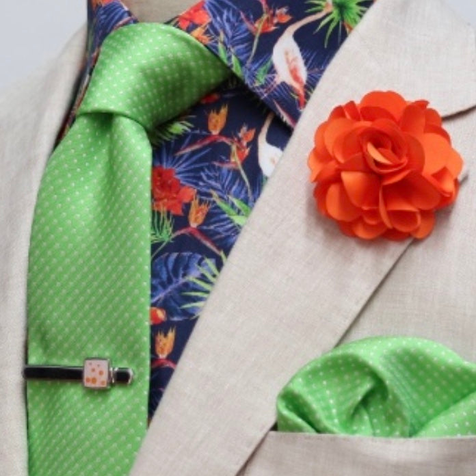 Tropical Flamingo Print Slim Fit L/S Shirt