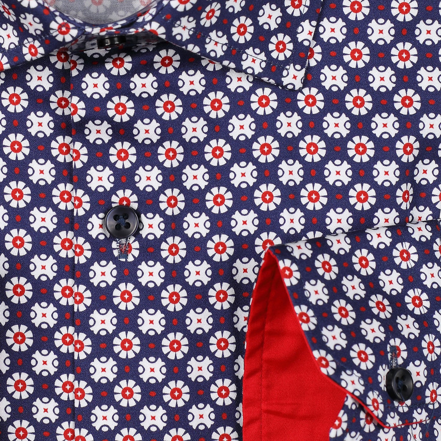 Geometric Print Slim Fit L/S Shirt