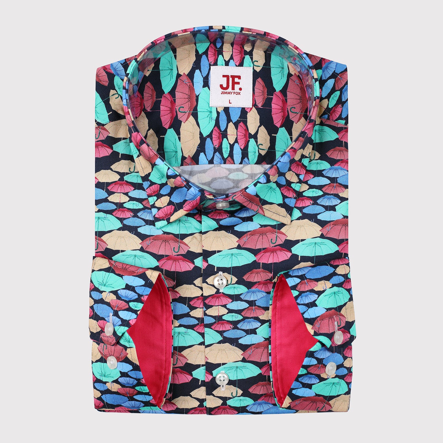 JF333 JIMMY FOX Umbrella Print Slim Fit L/S Shirt