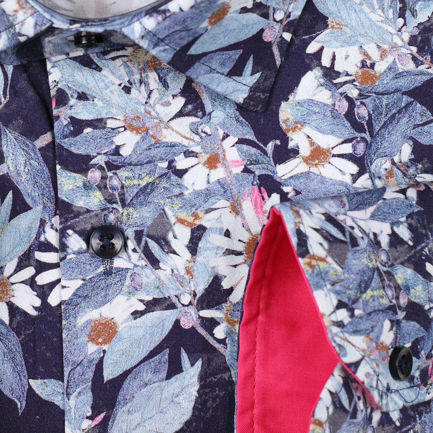 Scattered Floral Print Slim Fit L/S Shirt