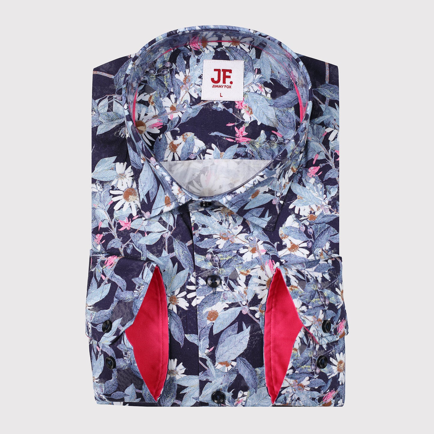 Scattered Floral Print Slim Fit L/S Shirt
