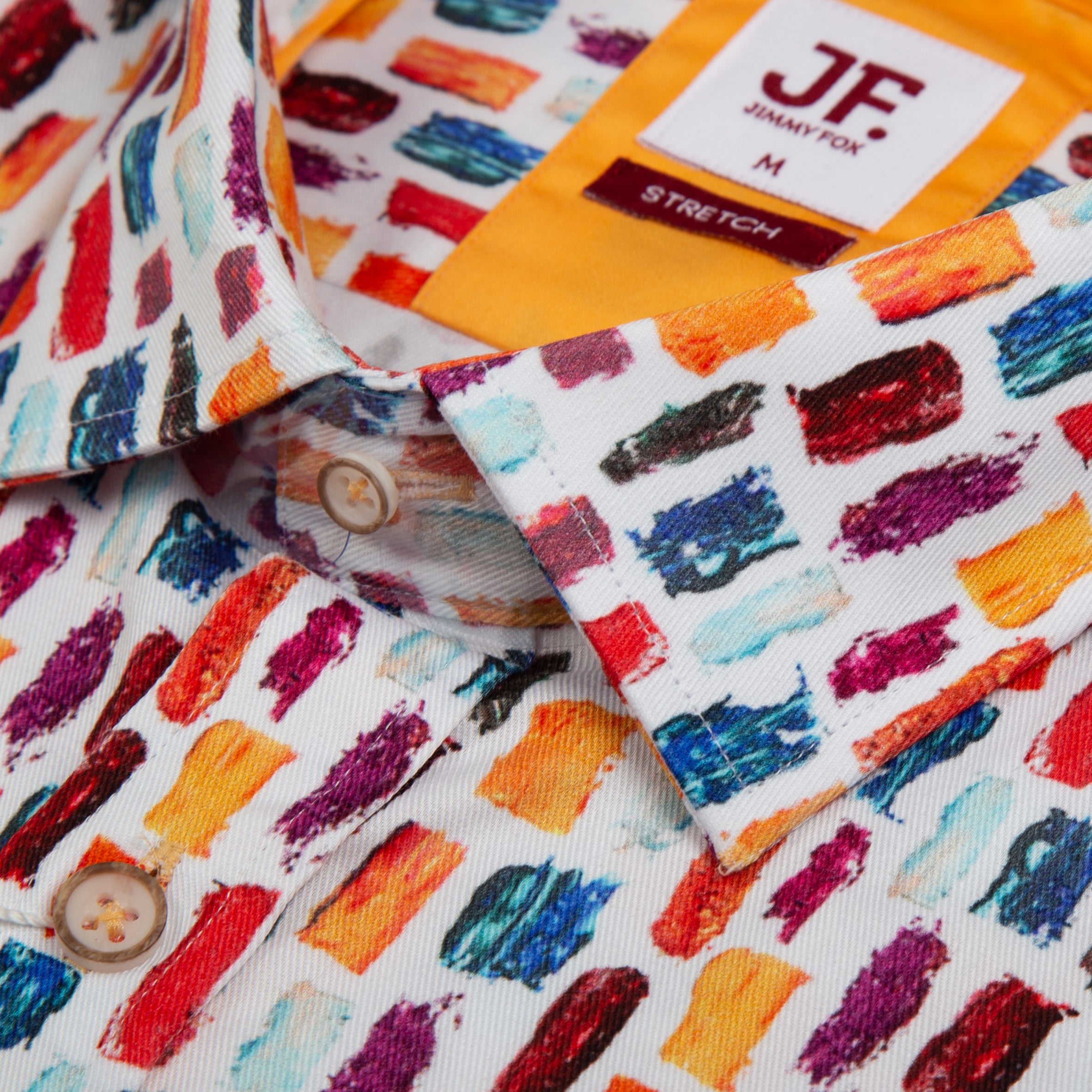 Multi Coloured Rectangular Box Print Tailored Fit Short Sleeve Shirt