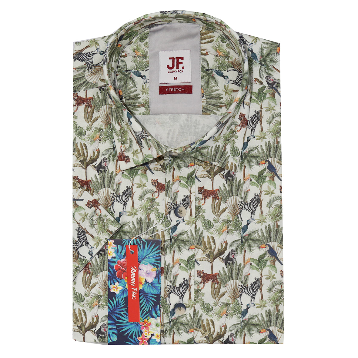 Safari Print Tailored Fit Short Sleeve Shirt