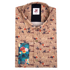 Vintage Hawaiian Print Tailored Fit Short Sleeve Shirt