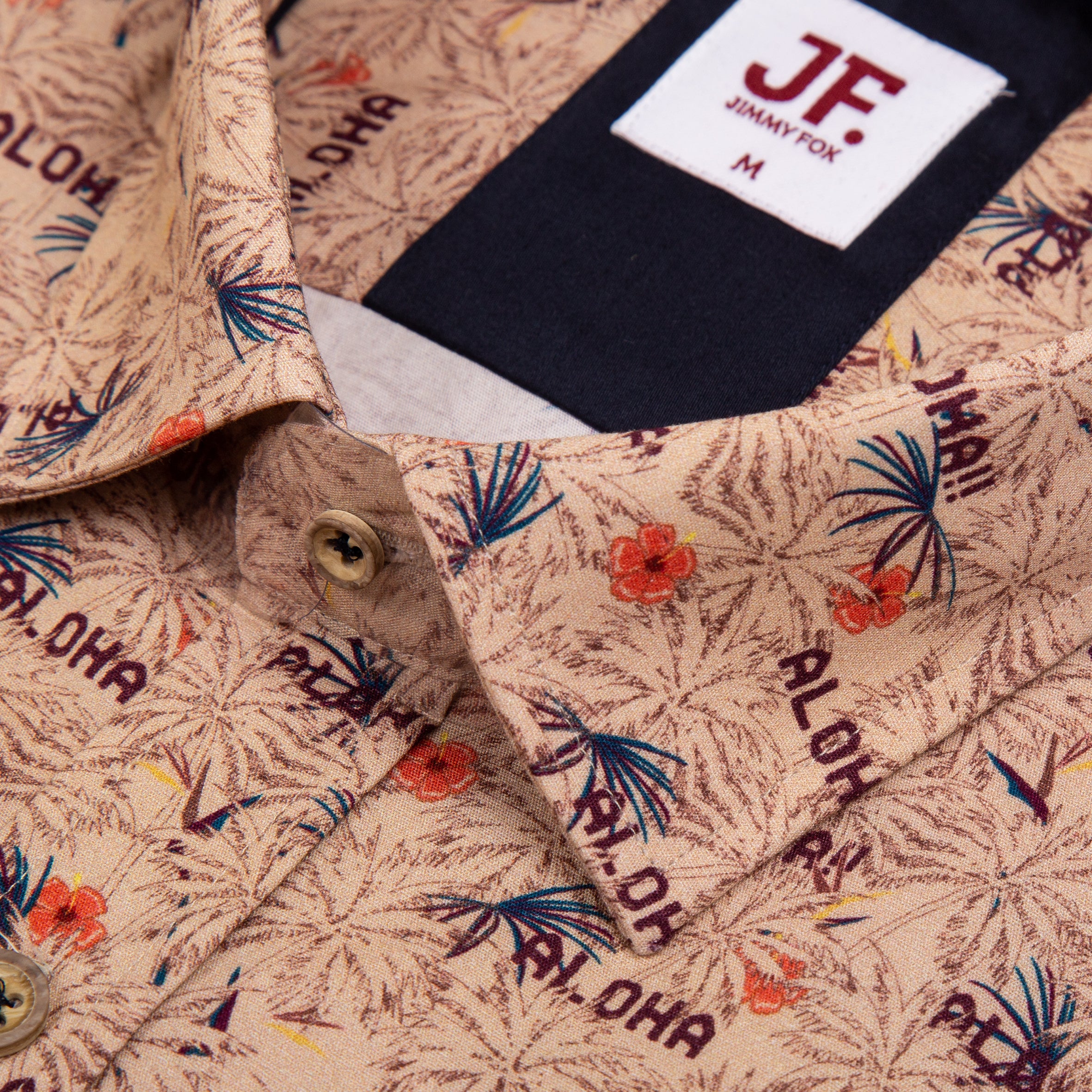 Vintage Hawaiian Print Tailored Fit Short Sleeve Shirt