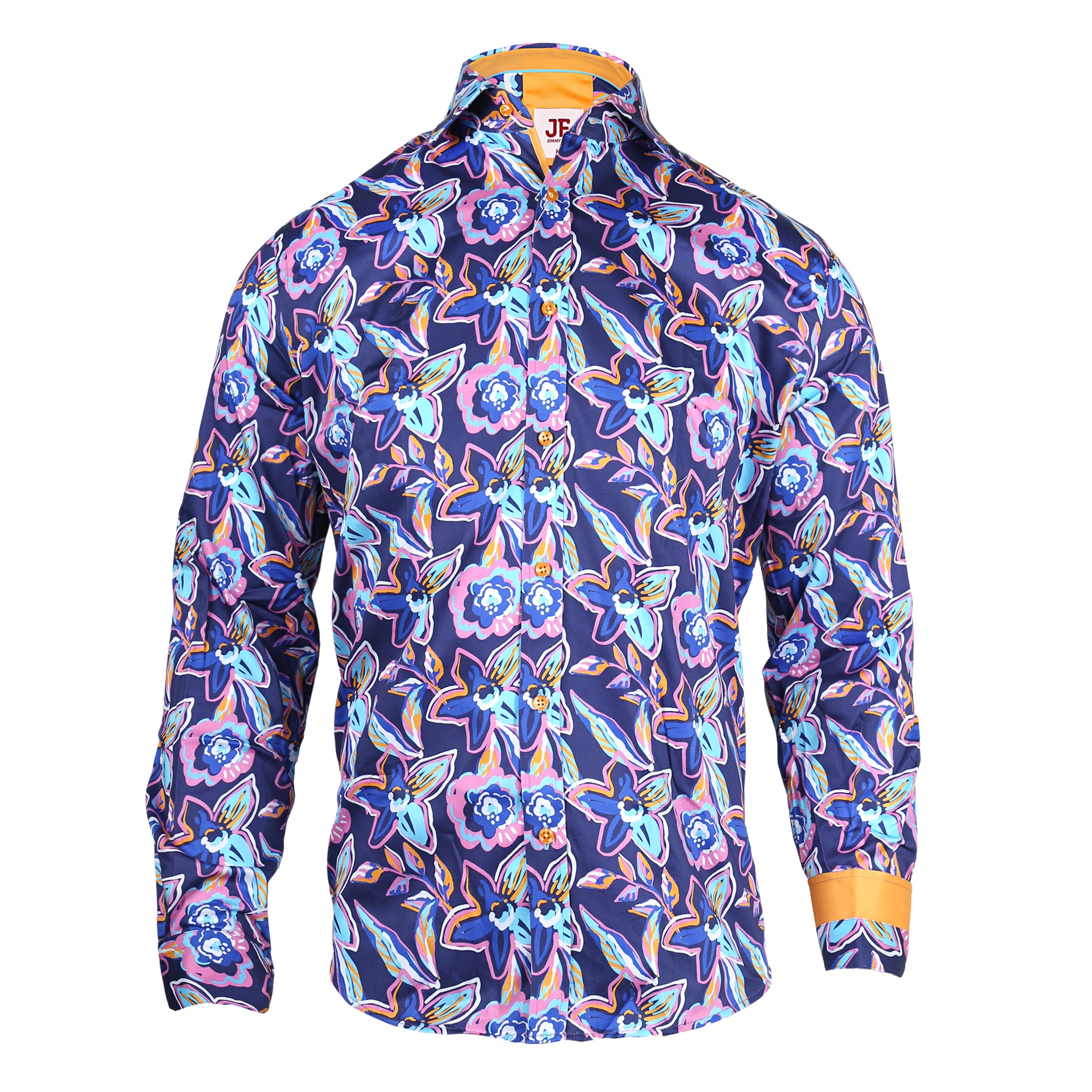 Tropical Night Print Tailored Fit Long Sleeve Shirt
