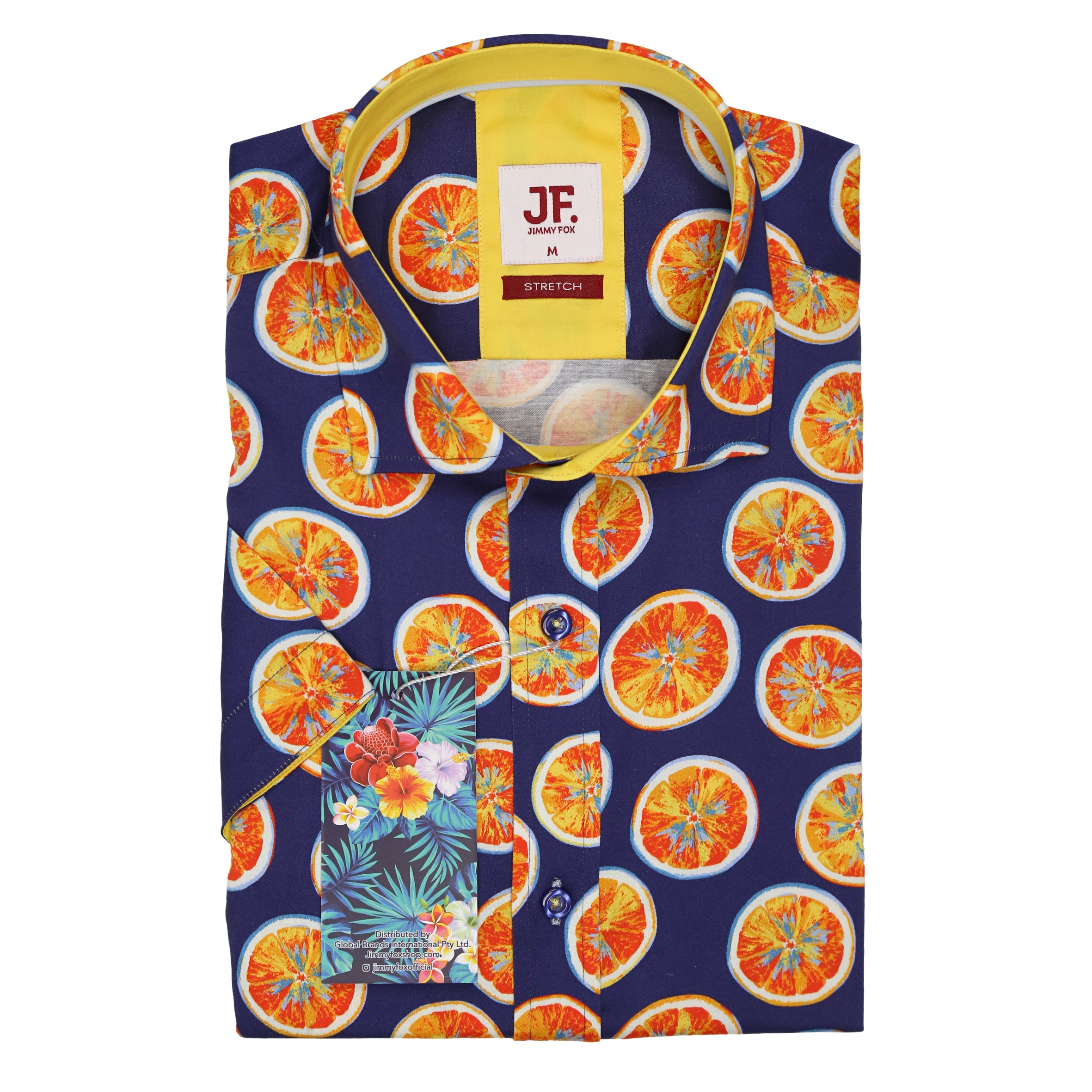 Portocali Print Tailored Fit Short Sleeve Shirt