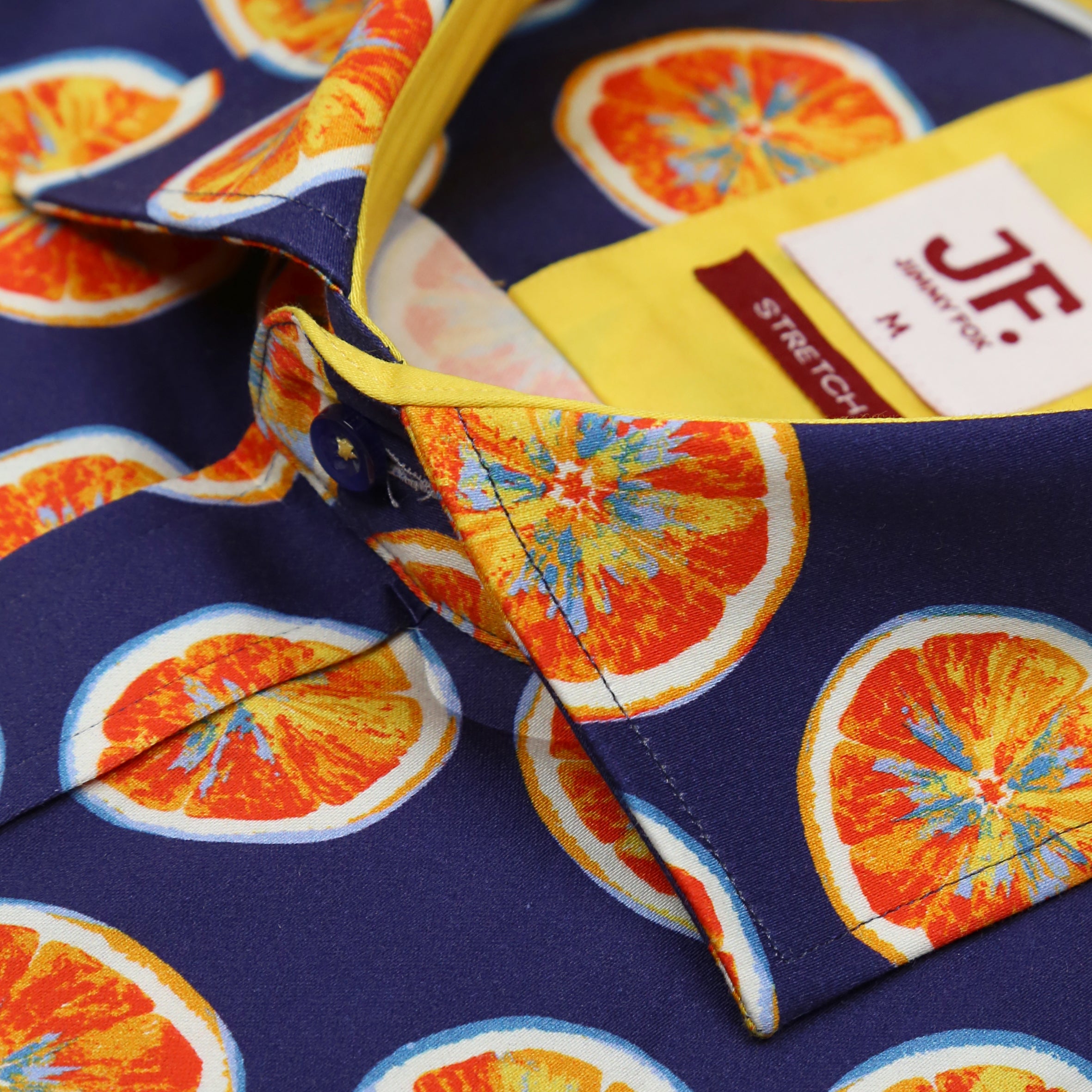 Portocali Print Tailored Fit Short Sleeve Shirt