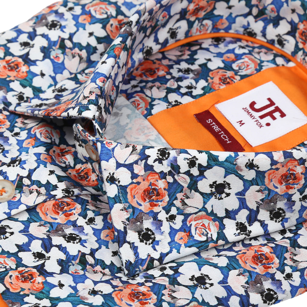 Small Floral Print Tailored Fit Long Sleeve Shirt