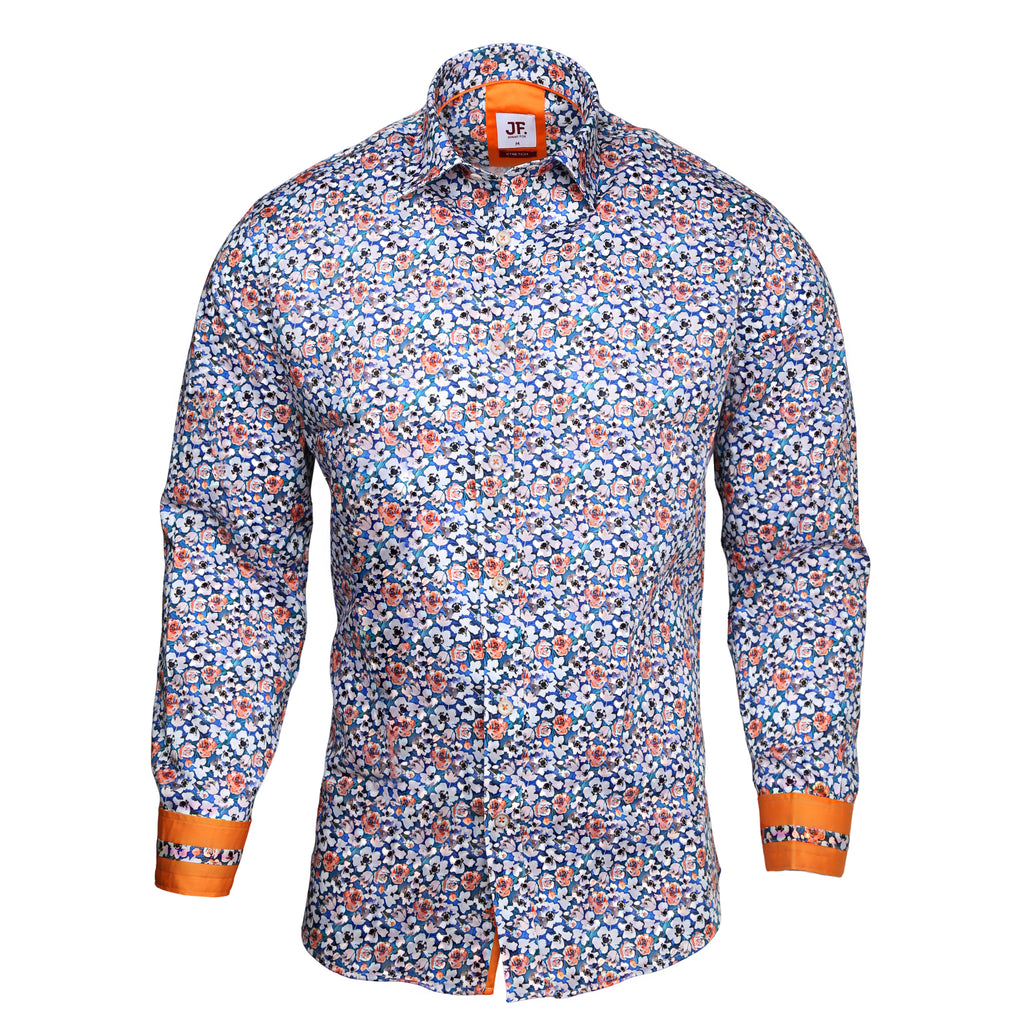 Small Floral Print Tailored Fit Long Sleeve Shirt