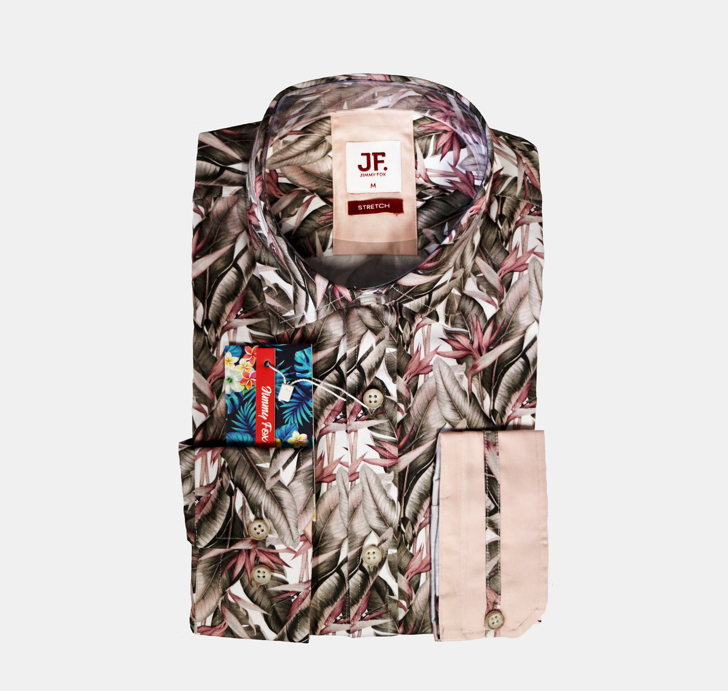 JF513A JIMMY FOX Vintage Floral Print Tailored Fit Long Sleeve Shirt