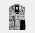 JF525A JIMMY FOX Vintage Light Bulbs Print Tailored Fit Long Sleeve Shirt