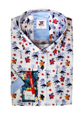 Summer Floral Print Tailored Fit Short Sleeve Shirt