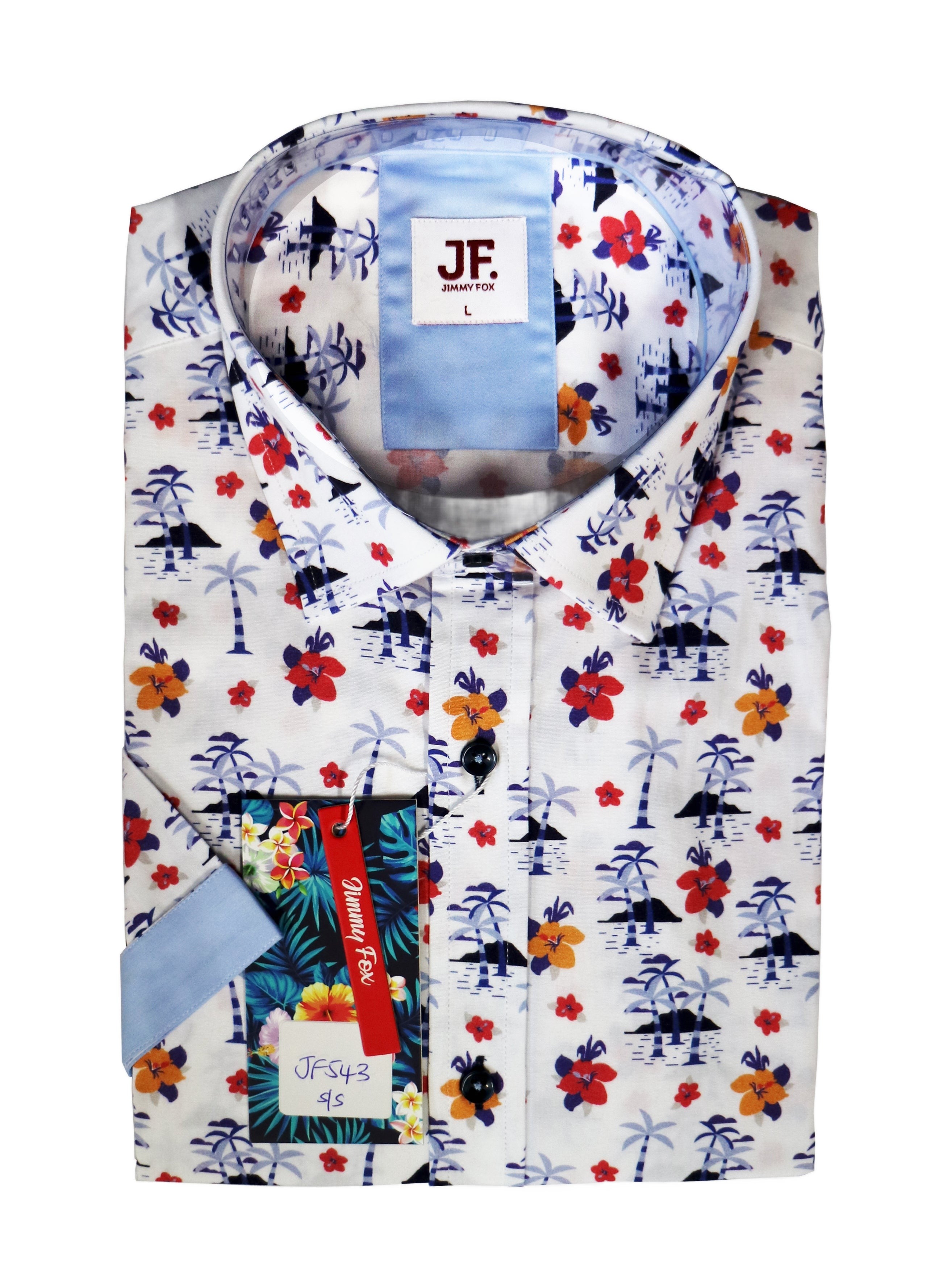 Summer Floral Print Tailored Fit Short Sleeve Shirt