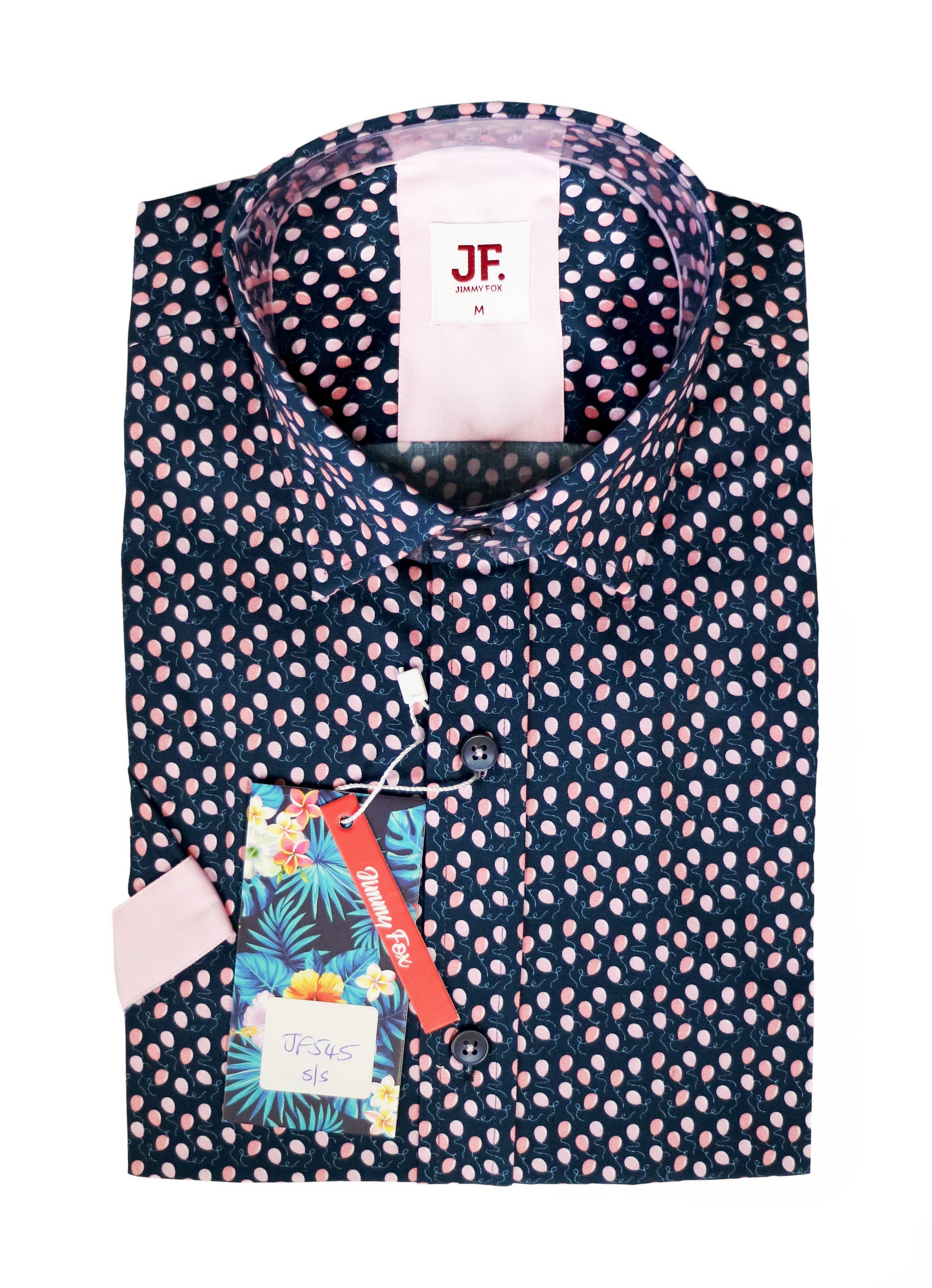 Mini Balloons Print Tailored Fit Short Sleeve Shirt