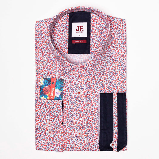 Mini Poppy Floral Print Tailored Fit Long Sleeve Shirt