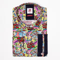 JF541 JIMMY FOX Cartoon Print Tailored Fit Long Sleeve Shirt