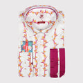 Birds of Paradise Print Poplin Stretch Slim Fit L/S Shirt
