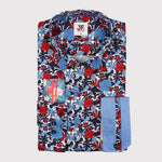 Multi Floral Print Sateen Stretch Slim Fit L/S Shirt