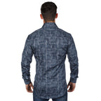 JF080 JIMMY FOX Denim Print Slim Fit L/S Shirt
