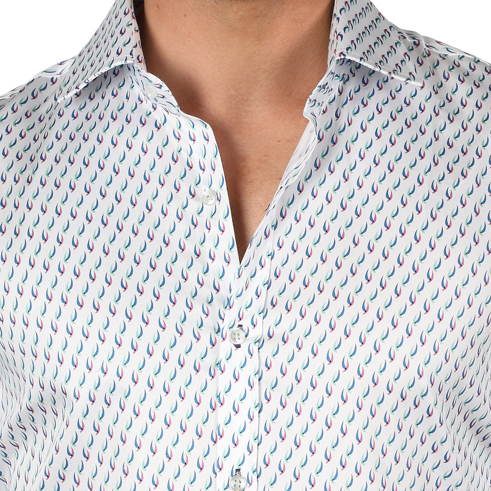 Patterned Print Slim Fit L/S Shirt