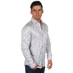 JF170 JIMMY FOX Patterned Print Slim Fit L/S Shirt