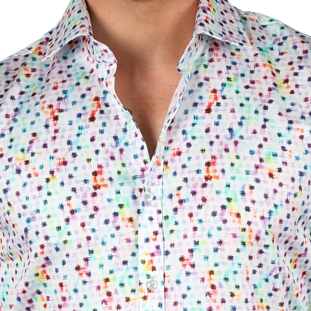 JF170 JIMMY FOX Patterned Print Slim Fit L/S Shirt