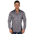 JF180 JIMMY FOX Patterned Print Slim Fit L/S Shirt
