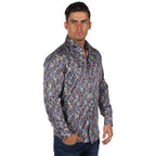 JF180 JIMMY FOX Patterned Print Slim Fit L/S Shirt